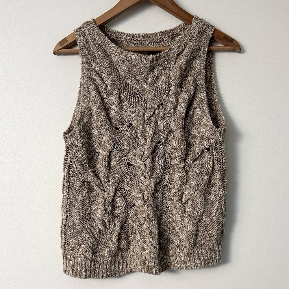 Enza Costa M Women’s Cable Knit Linen Blend Sweater Vest